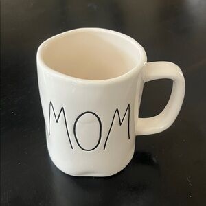 Rae Dunn Mom Mug in White with ‘Mom’ Black Lettering